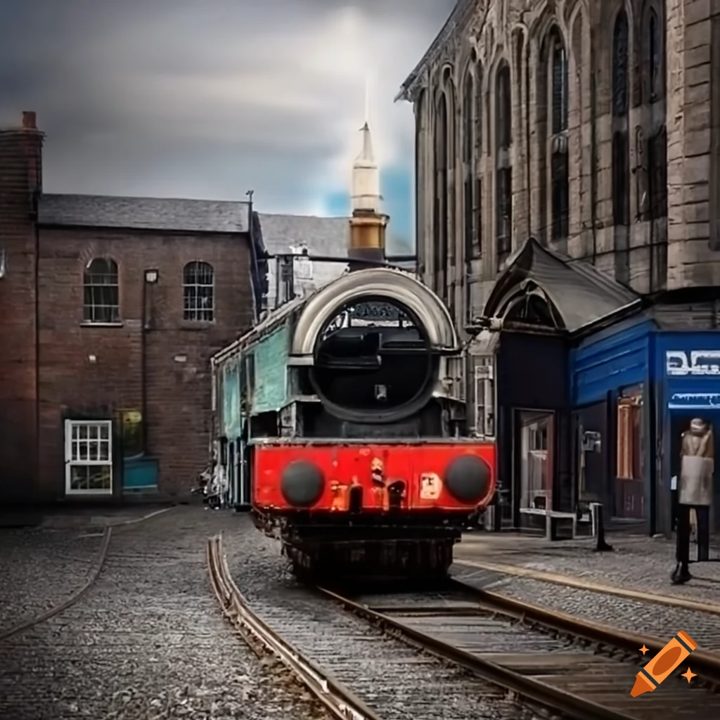 photorealistic image of the National Railway Museum in York