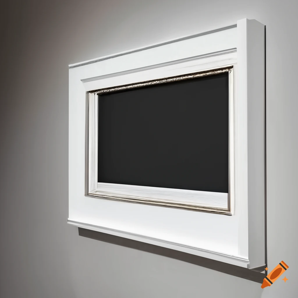 elegant blank photo frame in a modern art museum