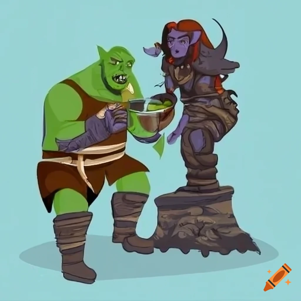 fantasy character having a drink
