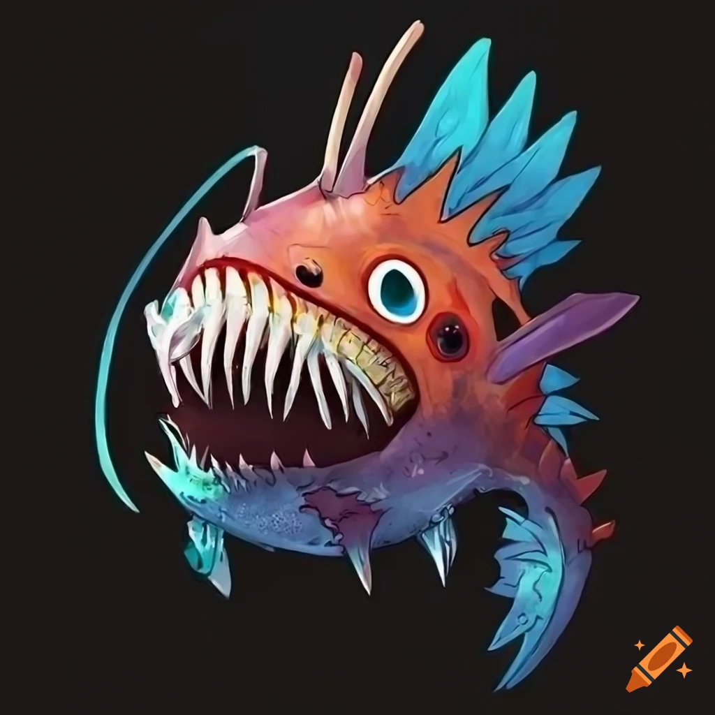 Intricate anglerfish-inspired pokemon artwork on Craiyon