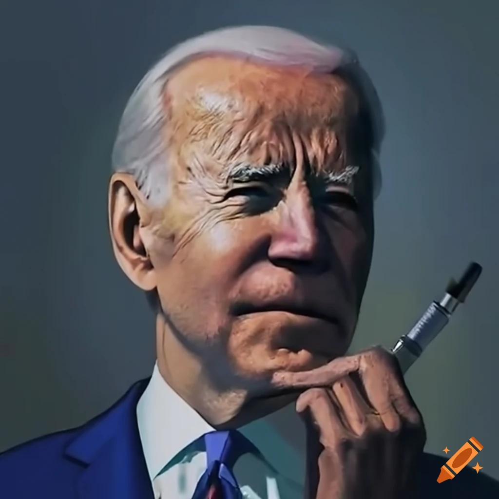 satirical image of Joe Biden vaping