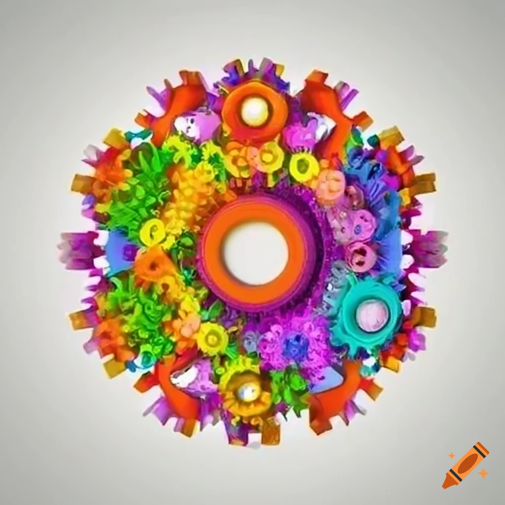 colorful gear flower