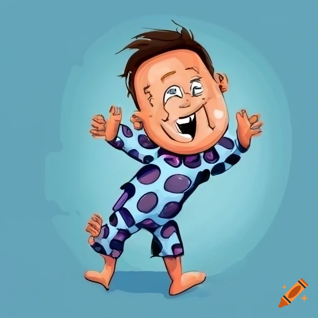 Cartoon Illustration Of A Dad In Torn Pajamas On Craiyon 