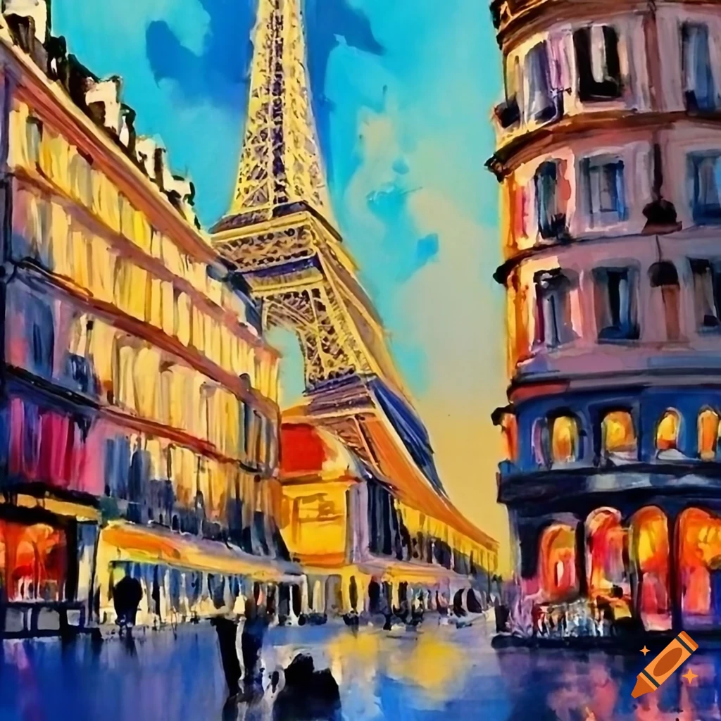 Watercolor painting of paris