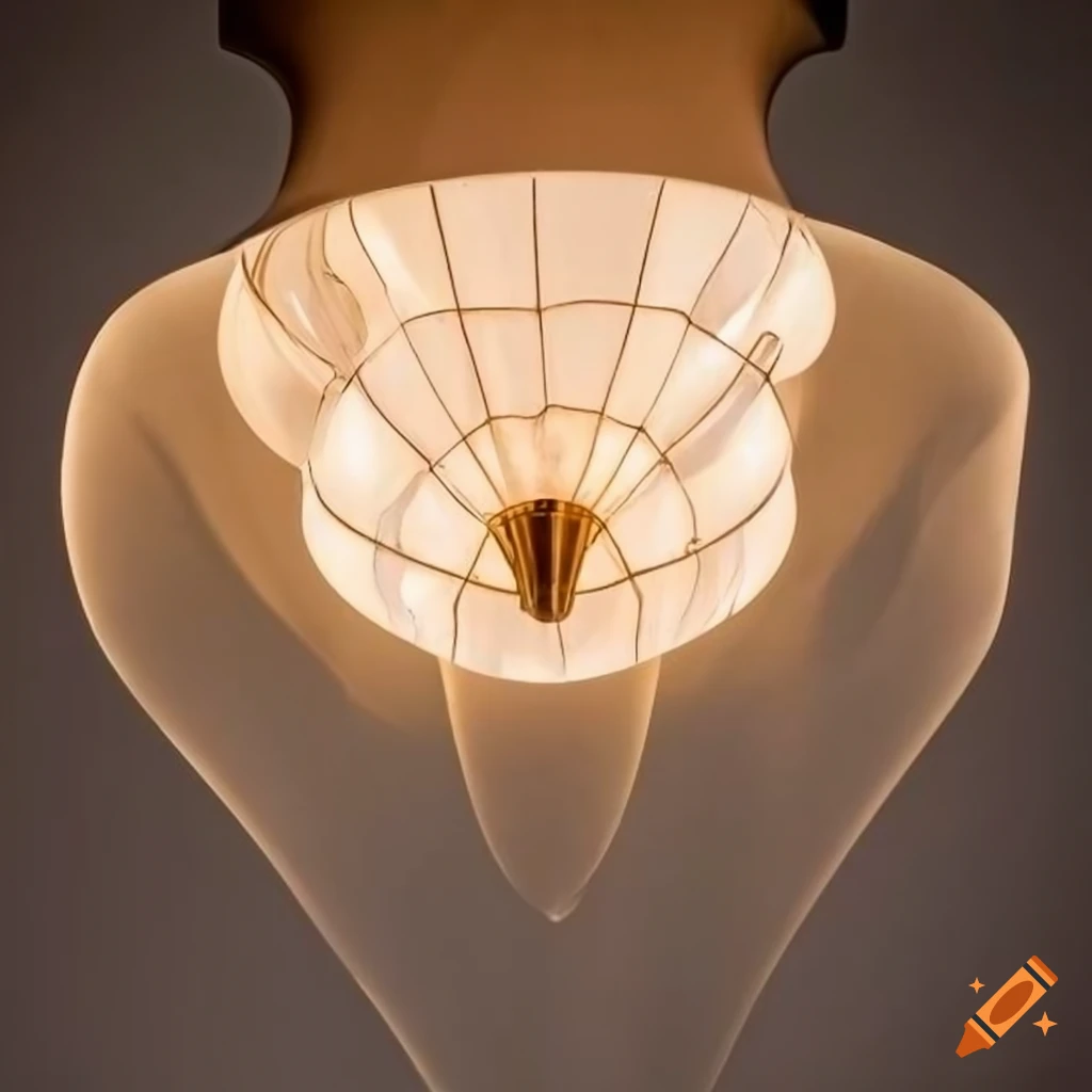 abstract chandelier with glass interior