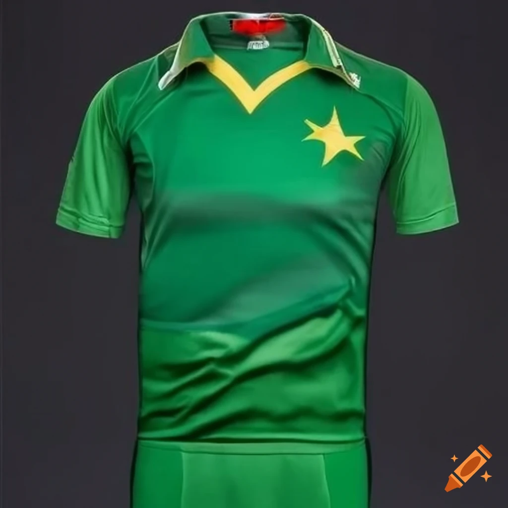 Front side of pakistan cricket jersey on Craiyon