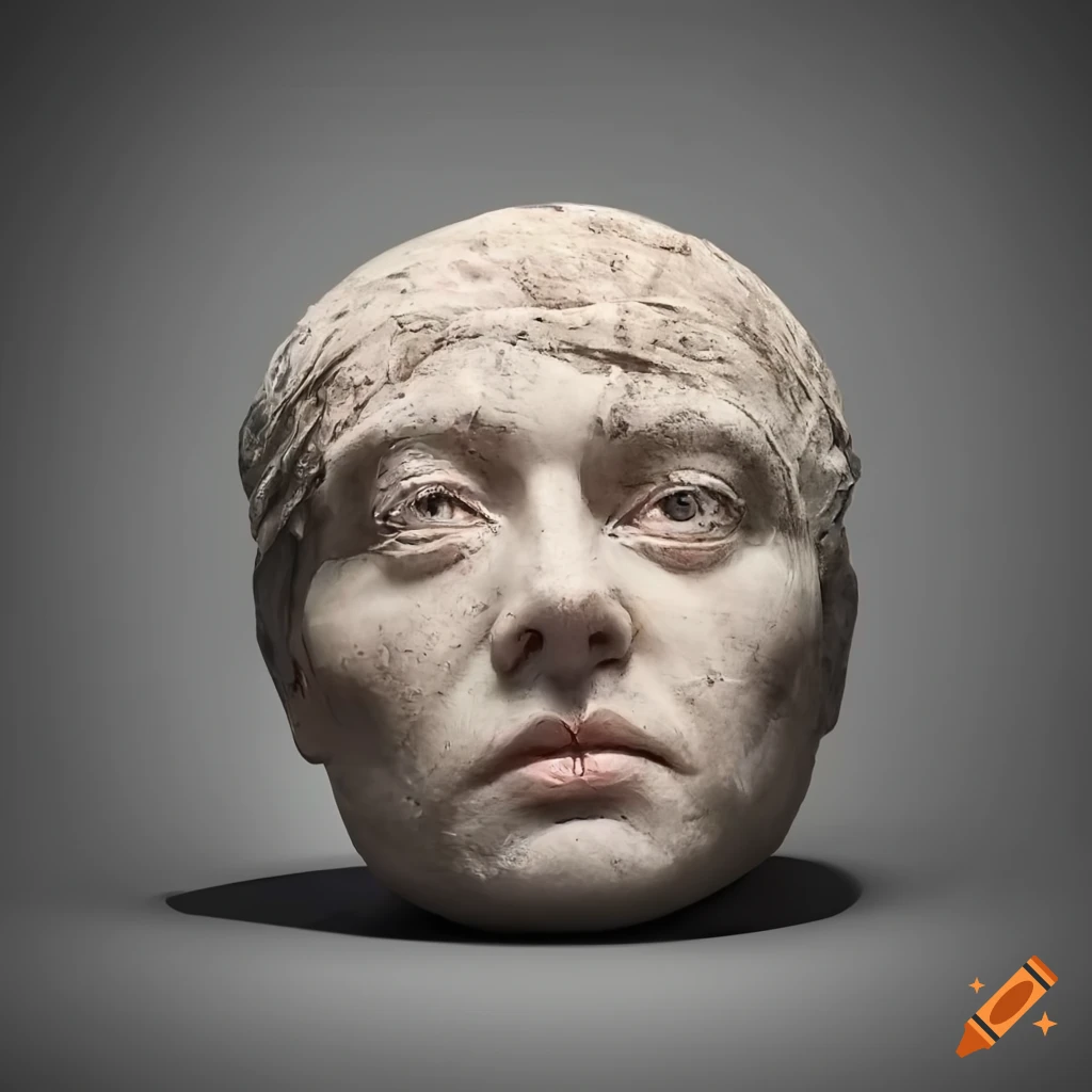 Portrait printed on stone on Craiyon