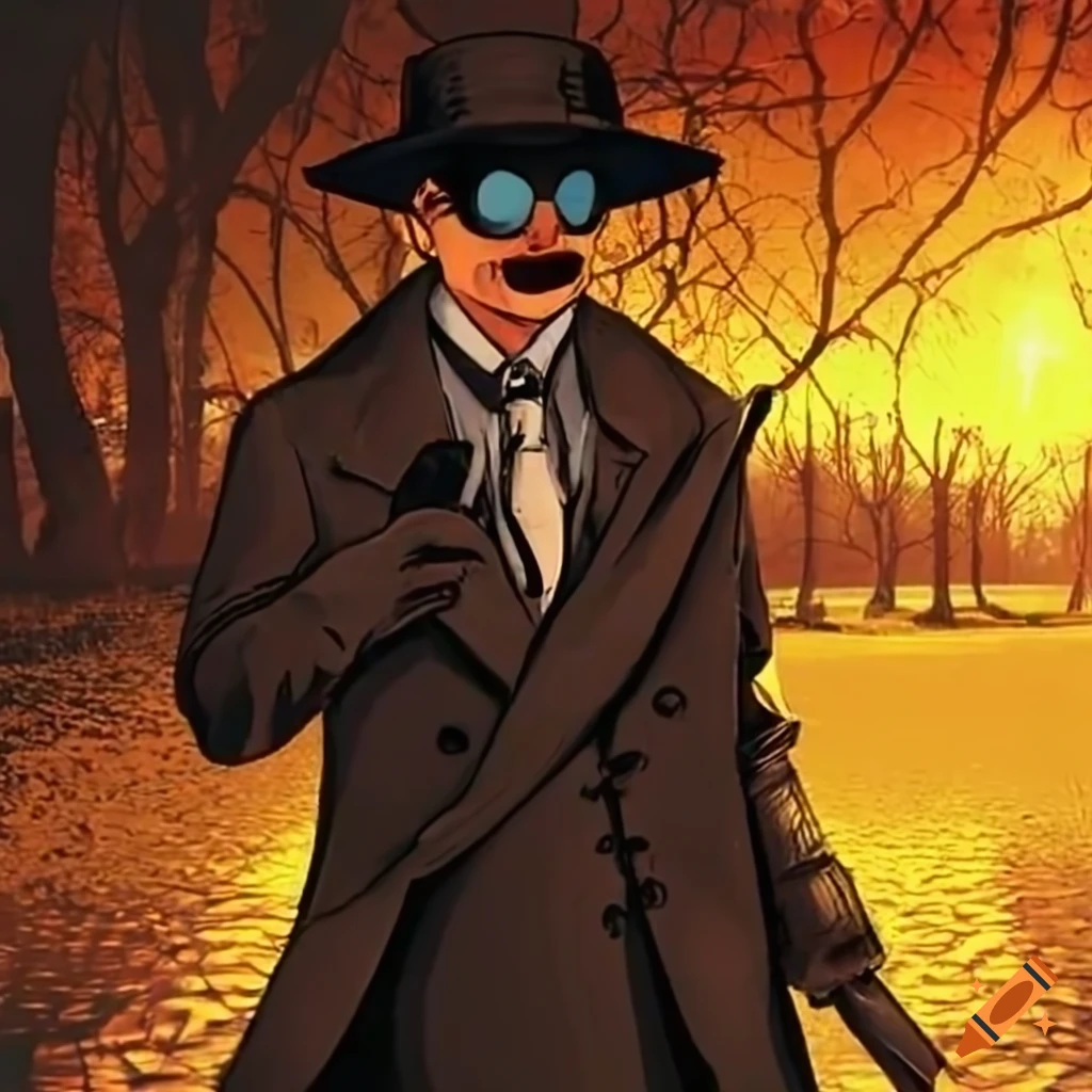 spy hiding in a park
