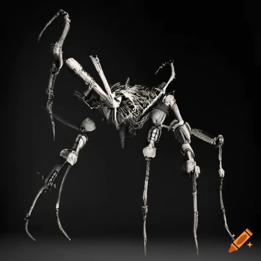 black background with a fierce robotic insect