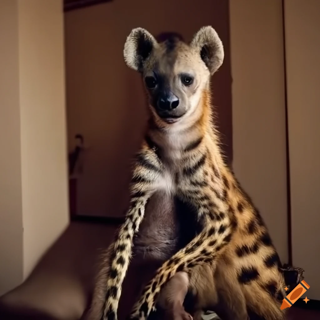 hyena in an apartment