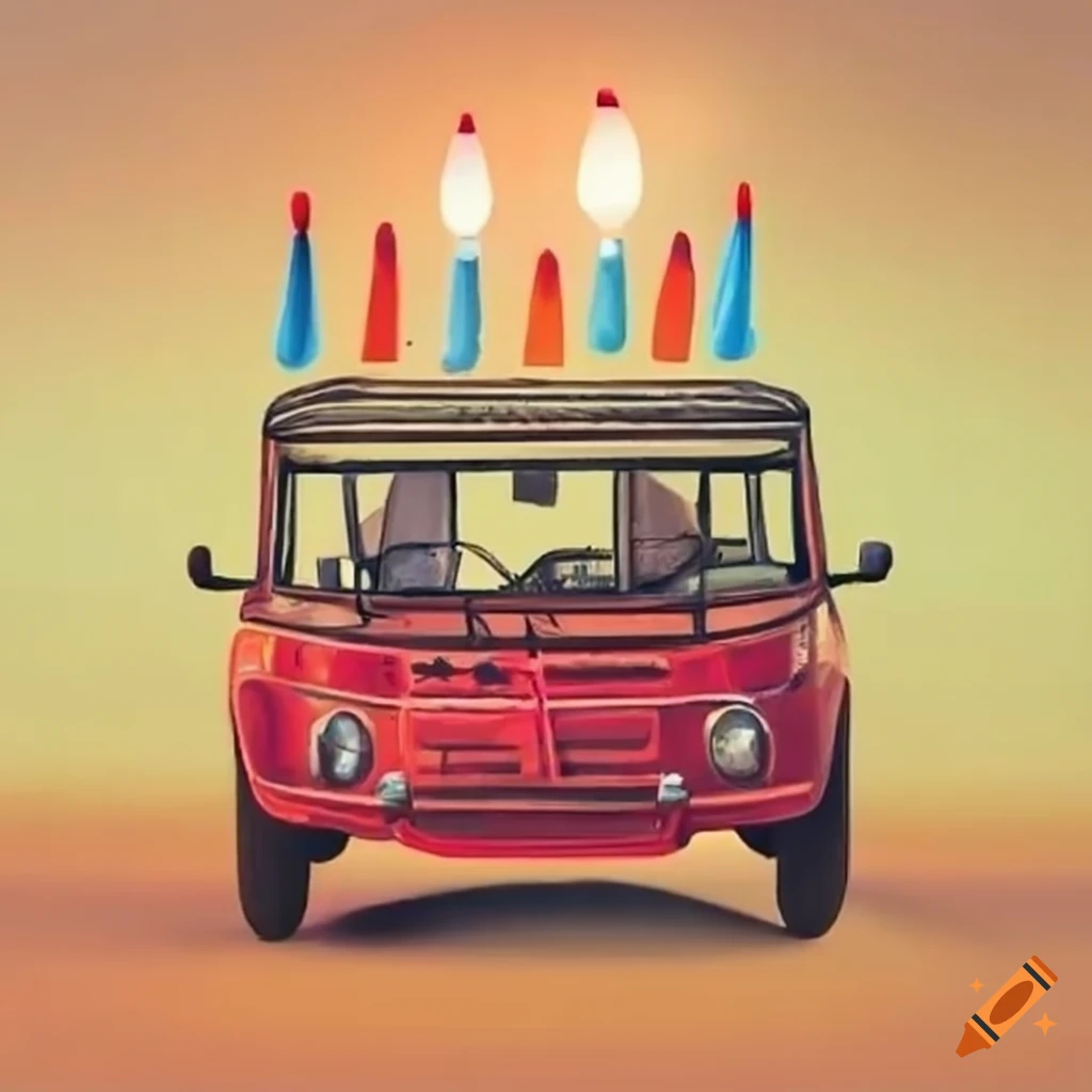 Citroën Méhari car on a birthday card