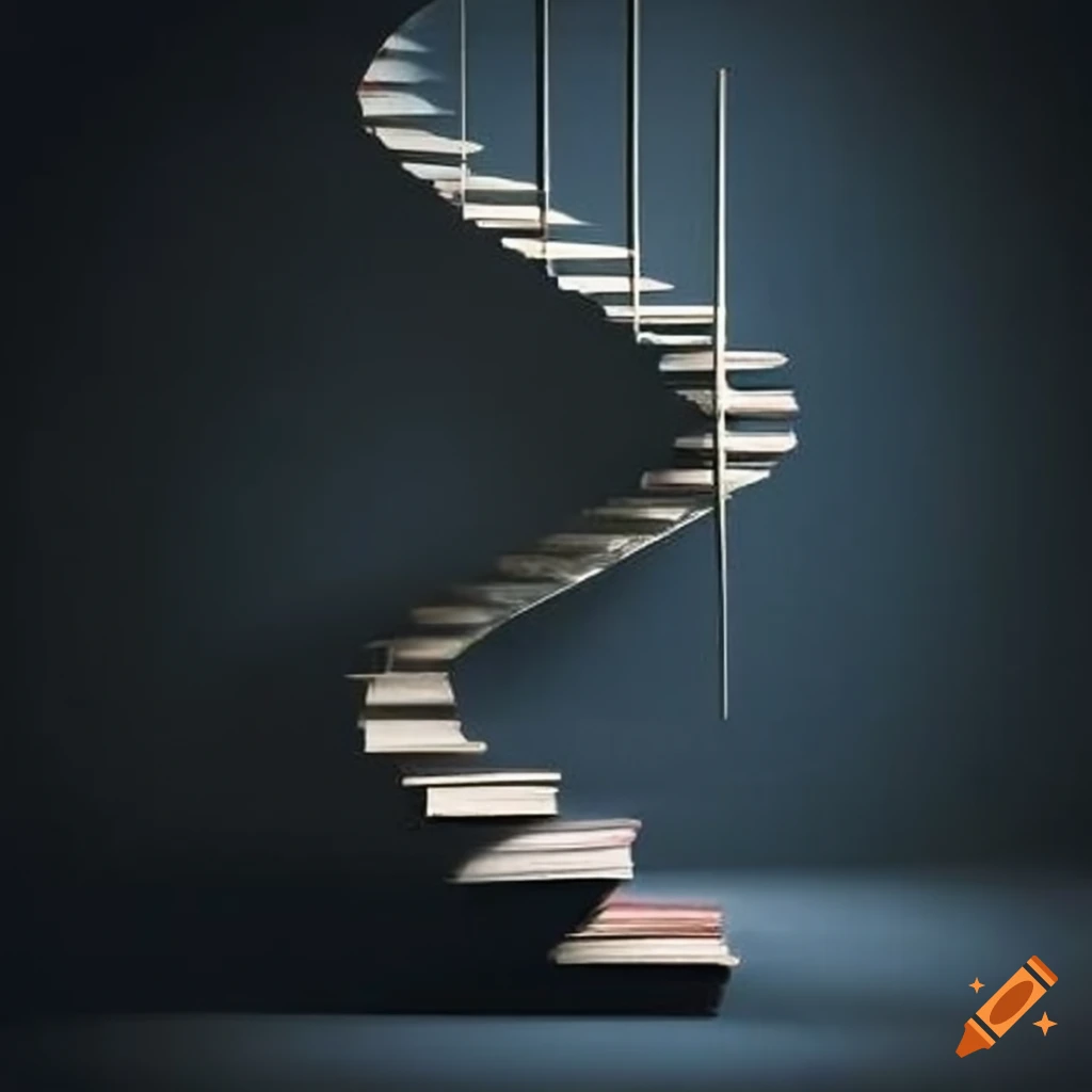 Staircase made of books