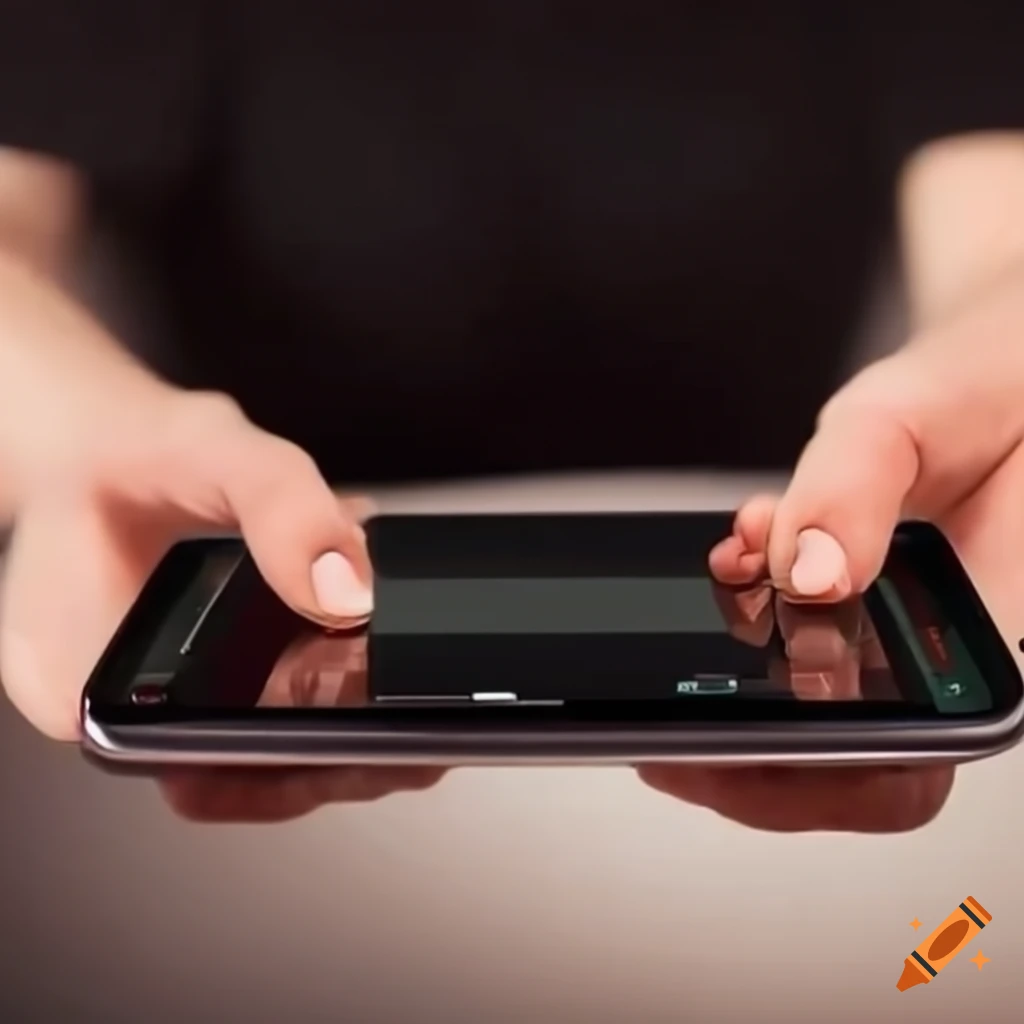 person using a smartphone to create music