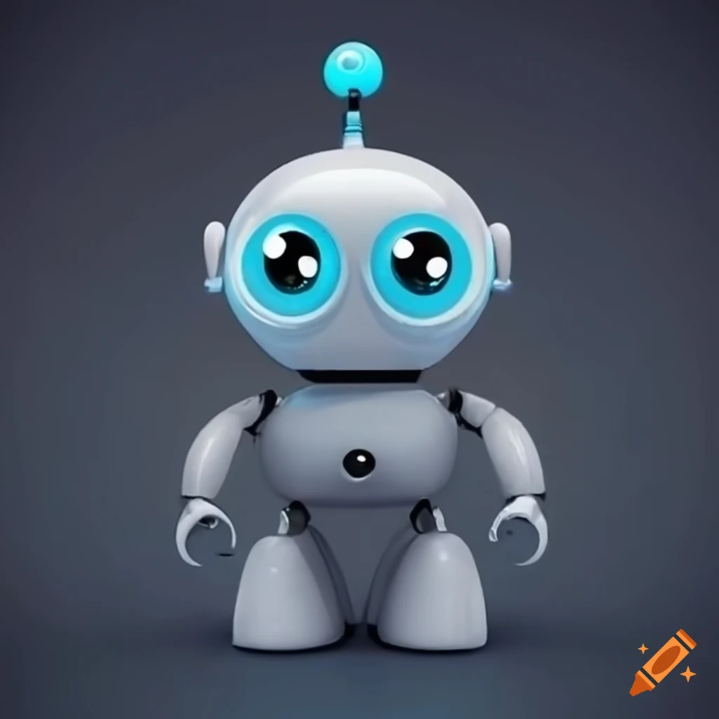 cute little robot with big eyes