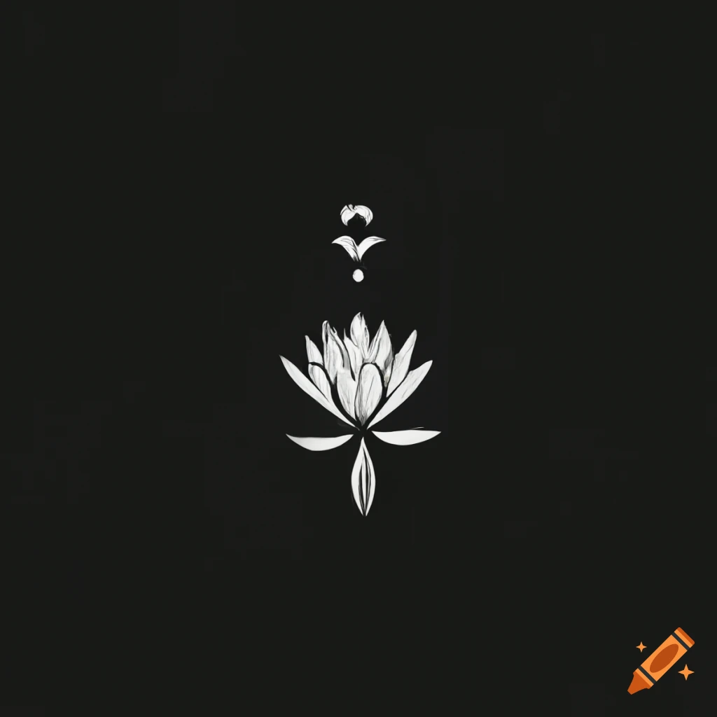 Minimalist black line water lily logo on Craiyon
