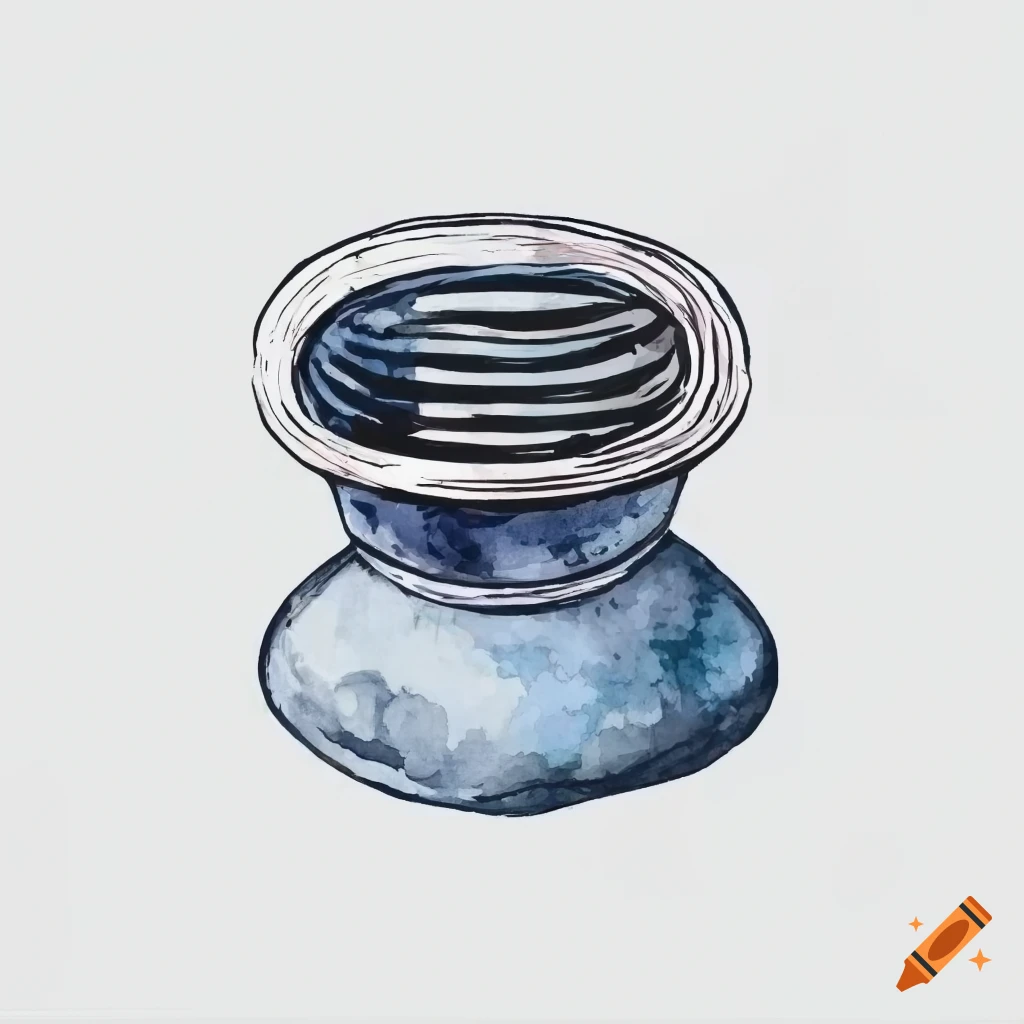 watercolor illustration of a sink plumbing vent