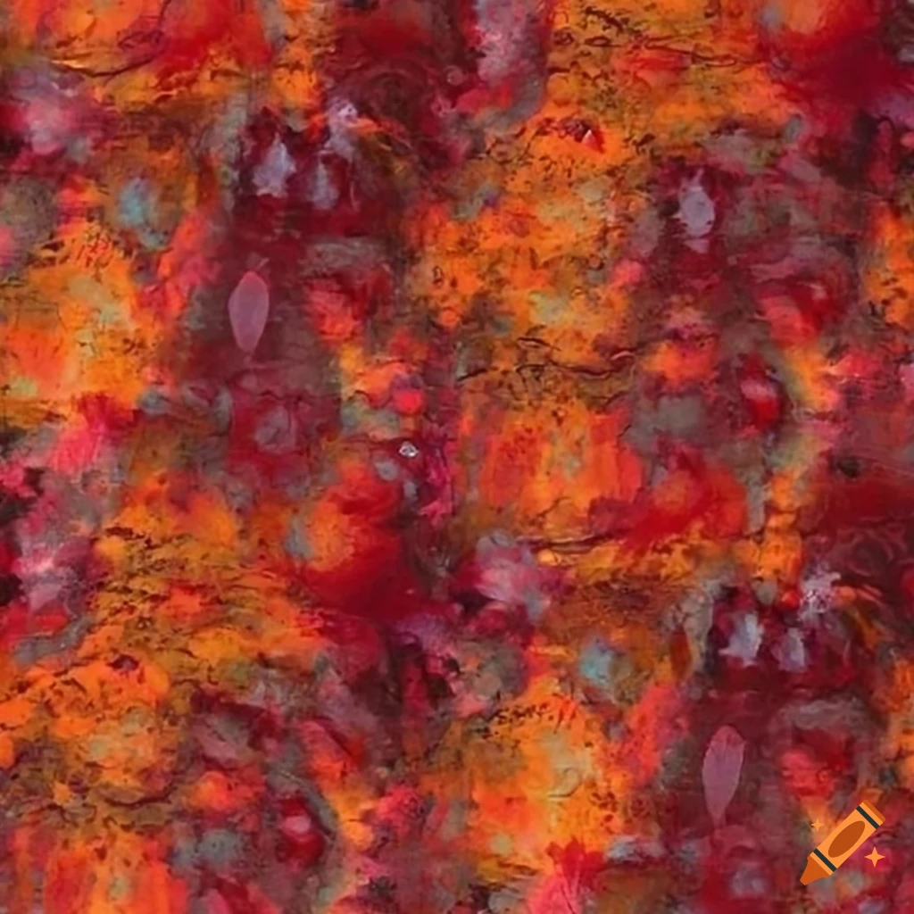 Fabric With Light Orange And Light Burgundy Acid Splotch Patterns On 