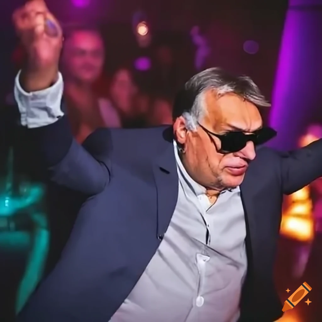 Orban dancing in sunglasses in a club on Craiyon