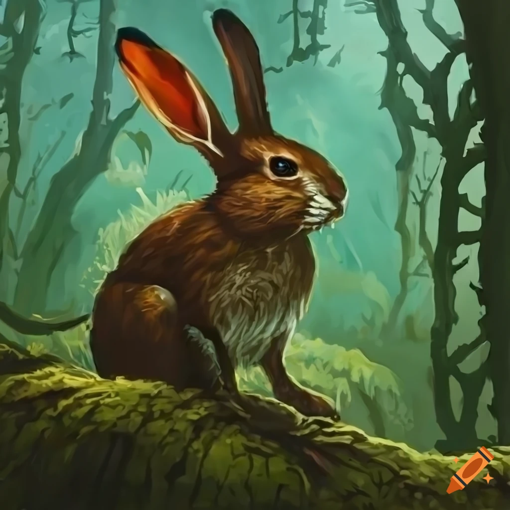 Ink drawing of the black rabbit from watership down on Craiyon