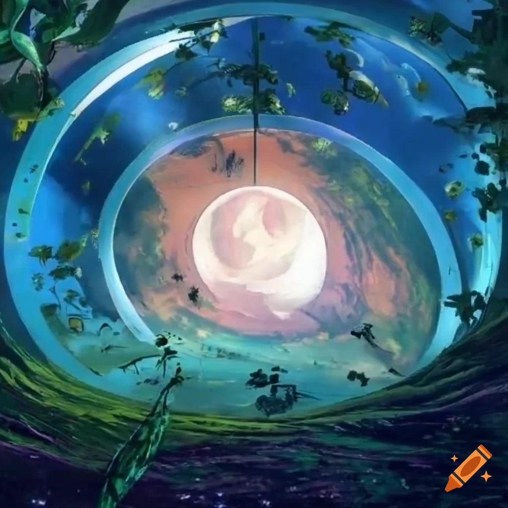 View from inside an o'neill cylinder on Craiyon