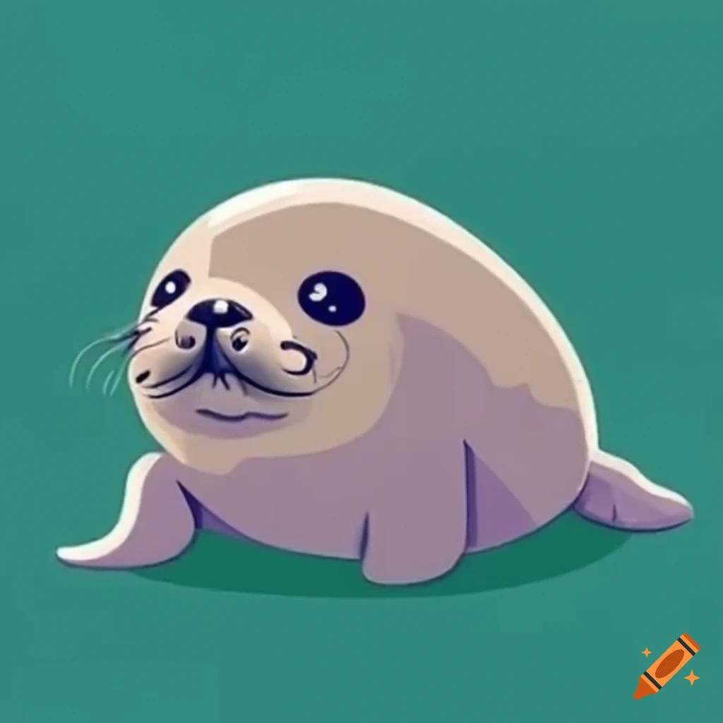 Cute smiling baby seal on Craiyon
