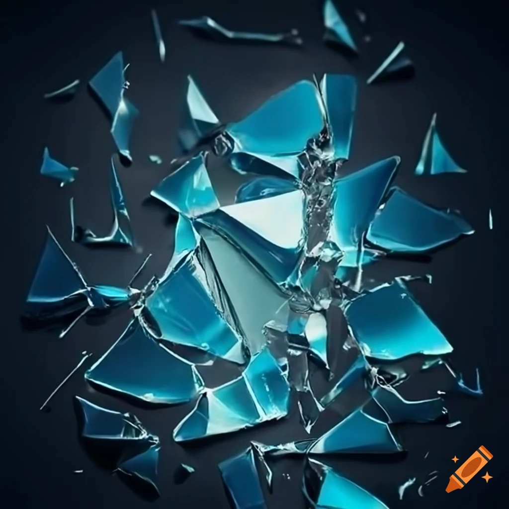 Abstract image of shattered glass on Craiyon