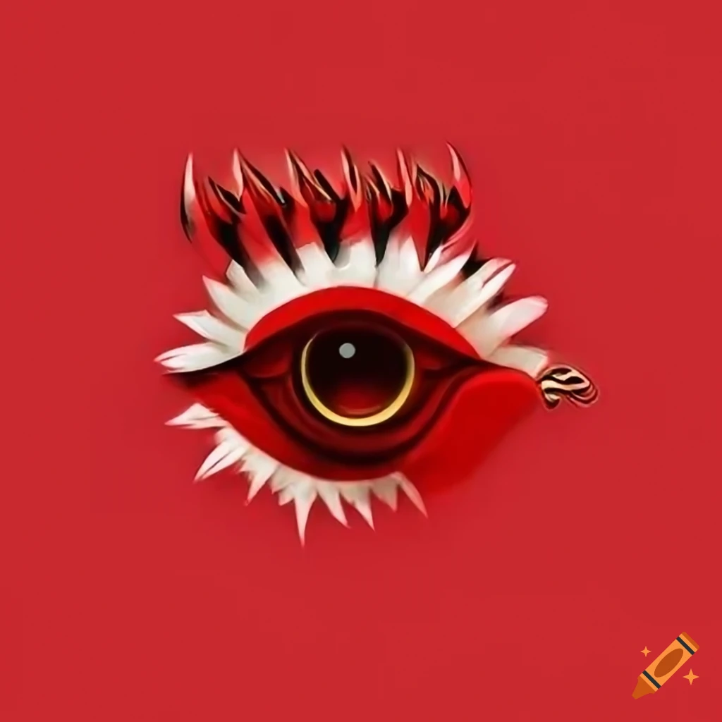 Red logo with an aztec-inspired bird design