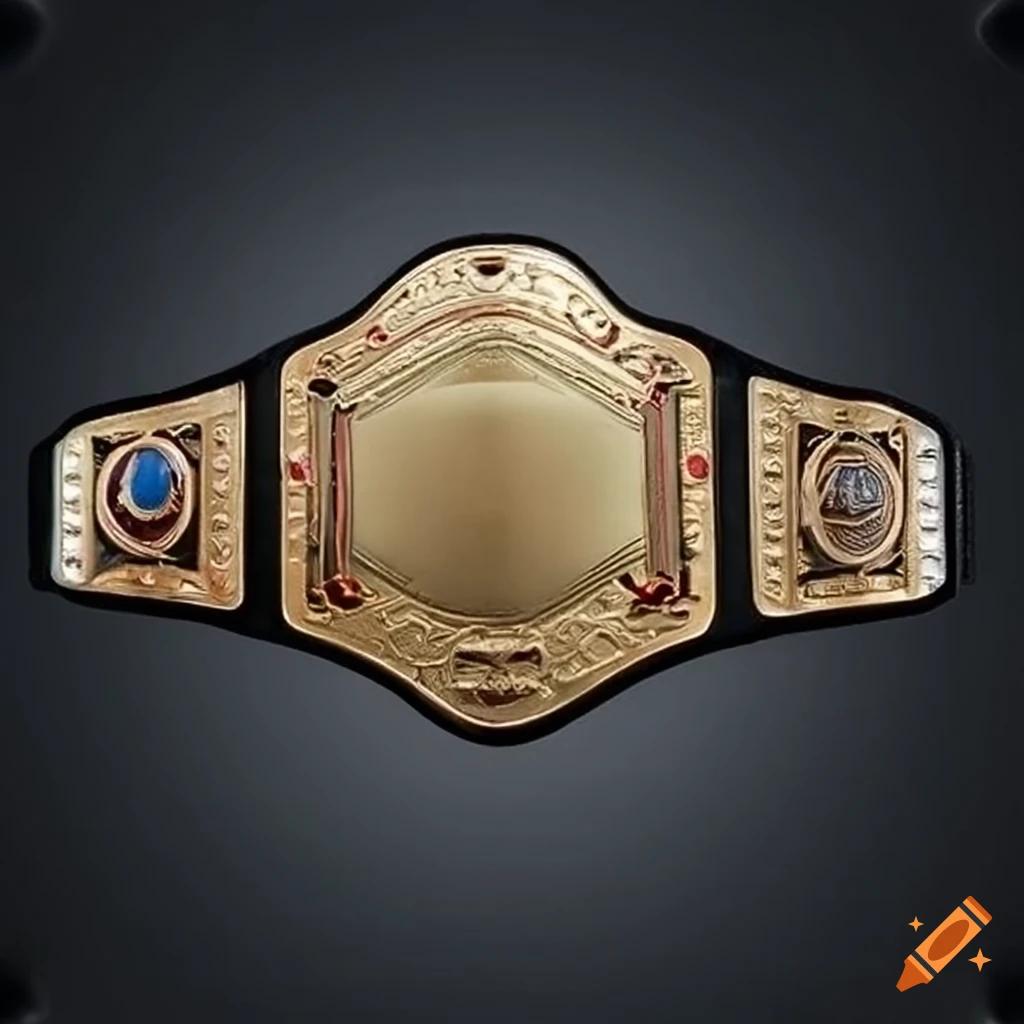 Detailed wrestling championship belt plate on Craiyon