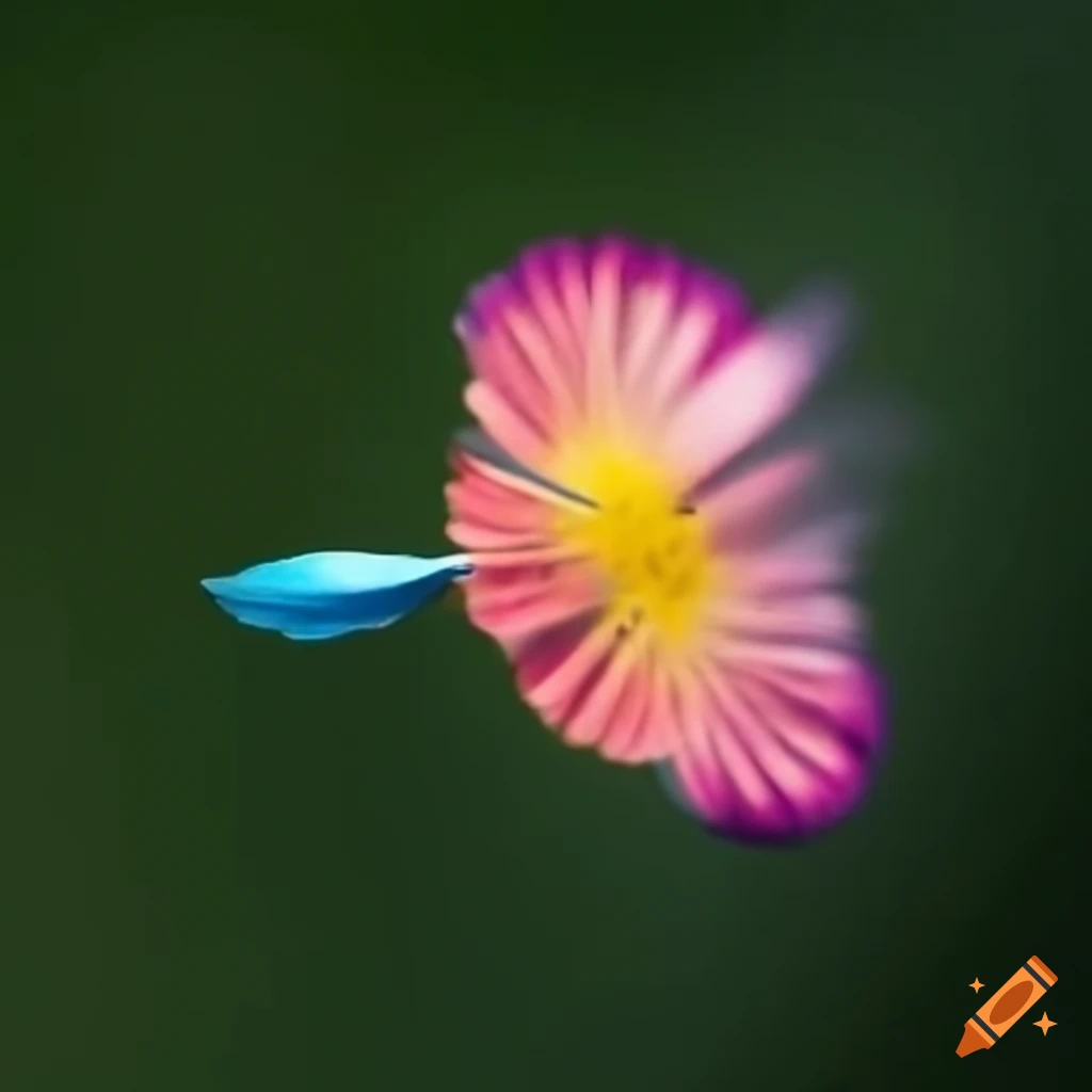 artwork of a flying flower with wings