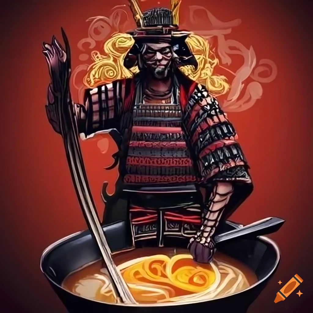 background of a samurai ramen for restaurant