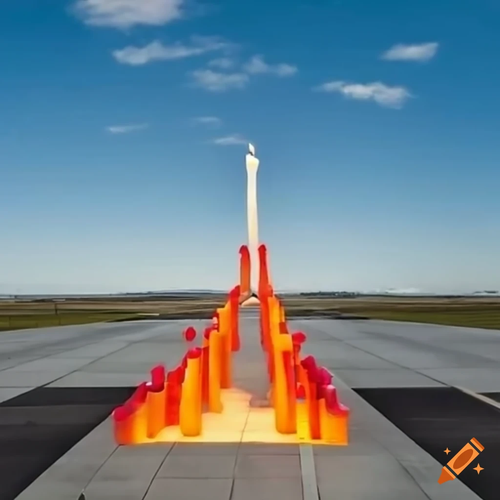 Gigantic candles on an airport runway on Craiyon