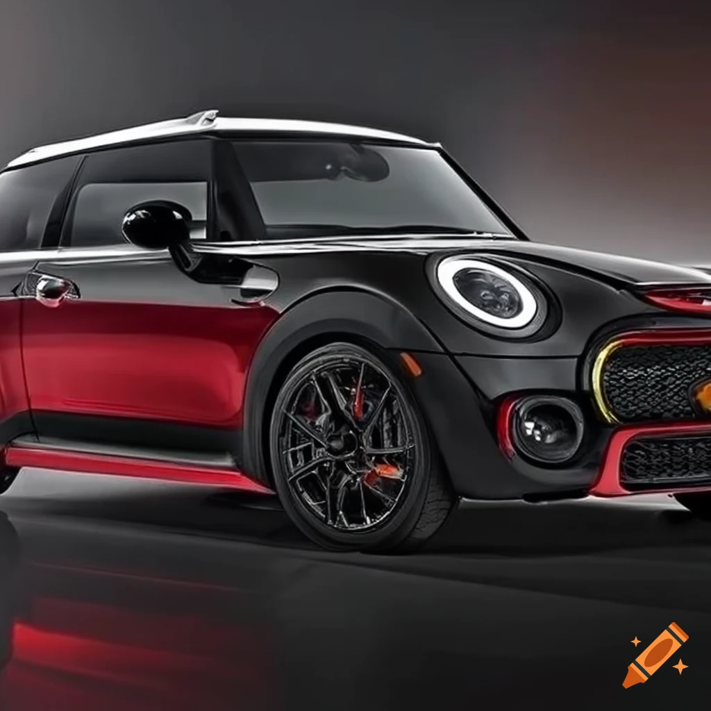 black-mini-cooper-f56-with-red-sunroof-and-black-rims
