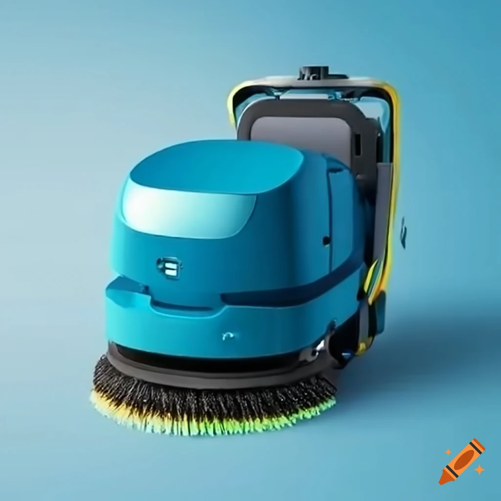 Automated robotic scrubber cleaning a car on Craiyon