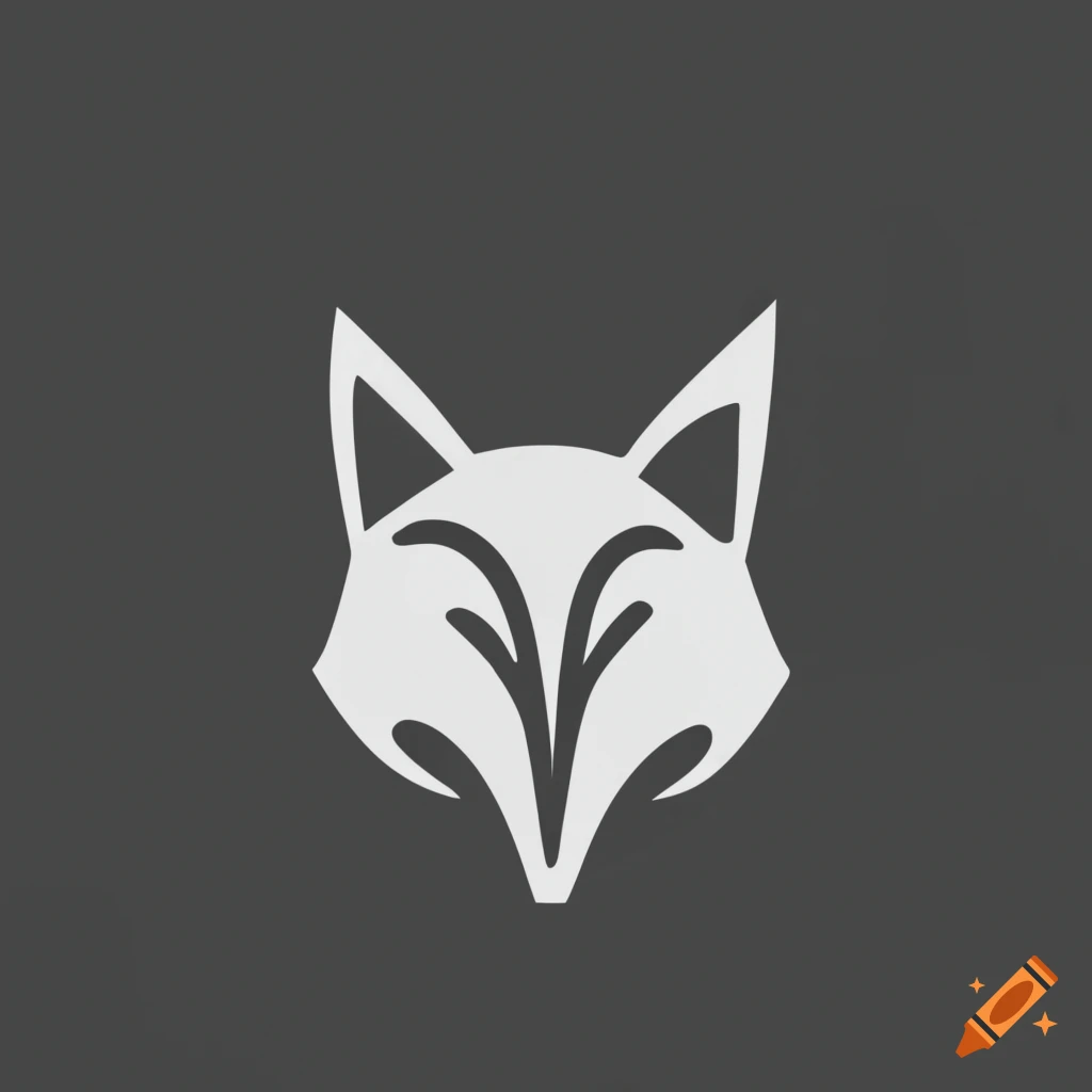 black and white minimalist fox head logo