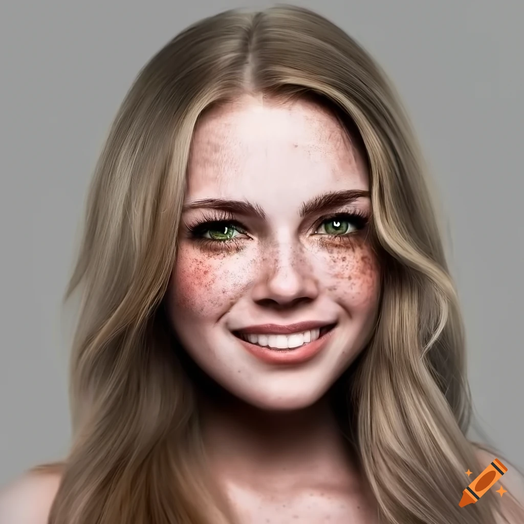 portrait-of-a-beautiful-woman-with-freckles-and-dark-blonde-hair-on-craiyon