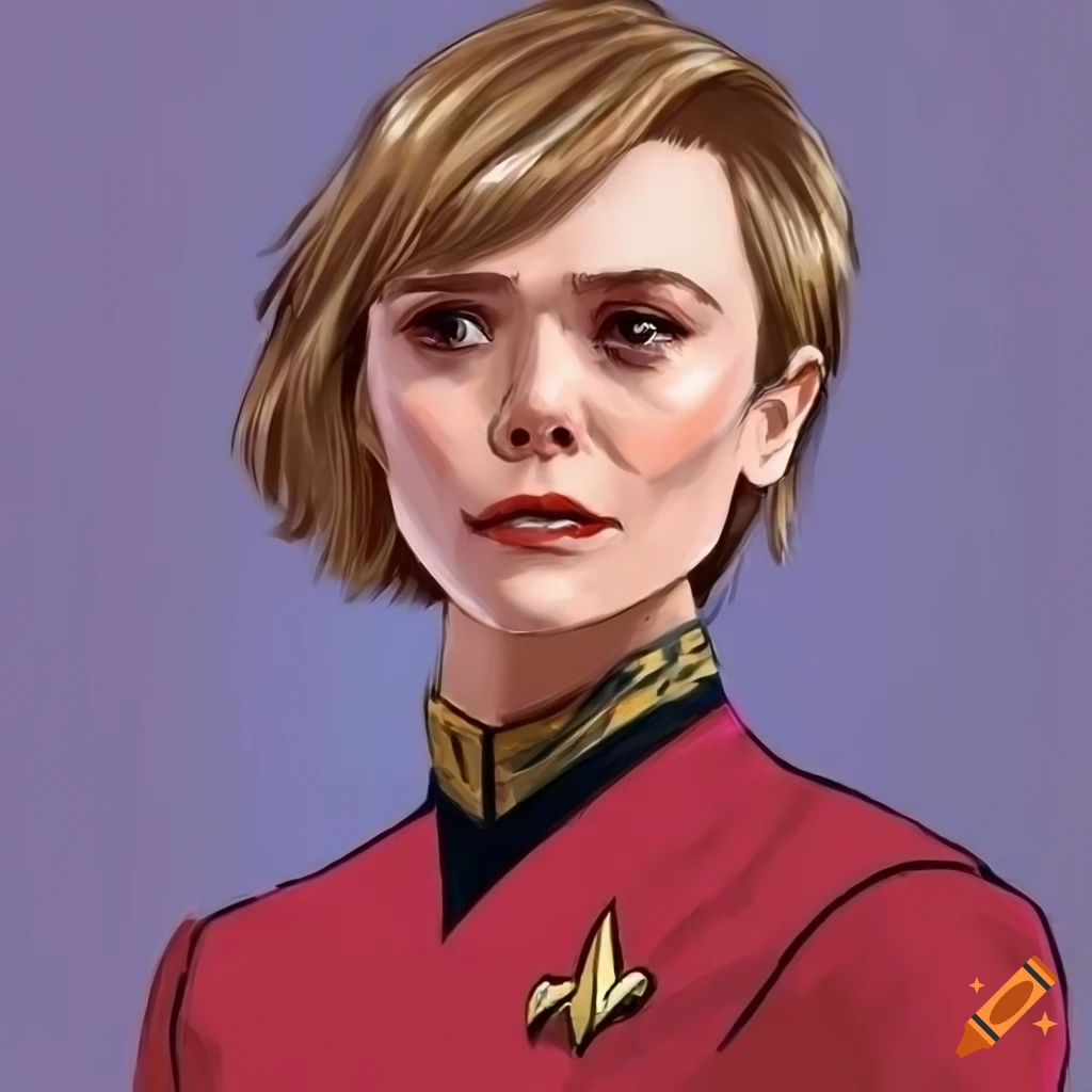 Elizabeth olsen as captain of the starship enterprise in pulp comic ...