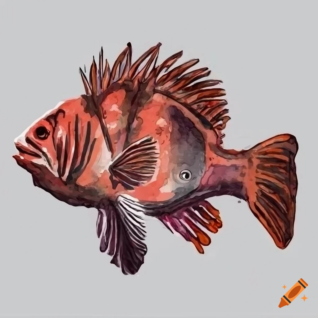 Flat style fish illustration on Craiyon