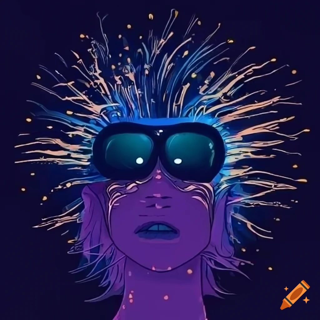 Cartoon illustration with night vision theme