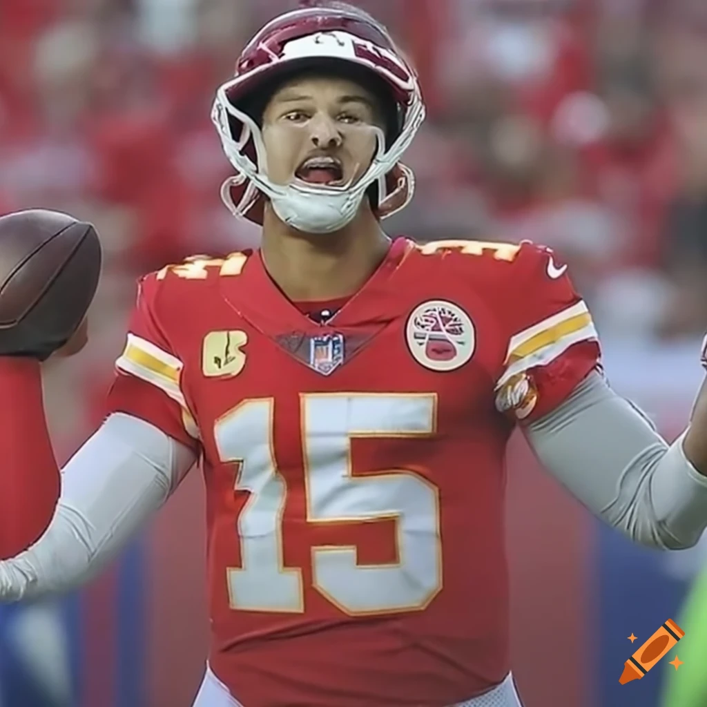 Patrick mahomes in a different team's uniform on Craiyon