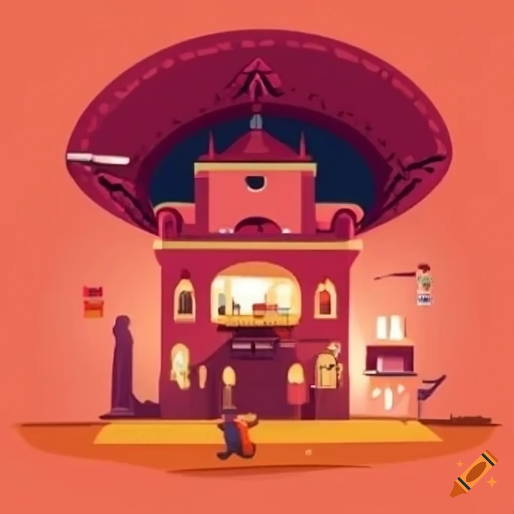 Spanish cartoon-style movie poster depicting different eras