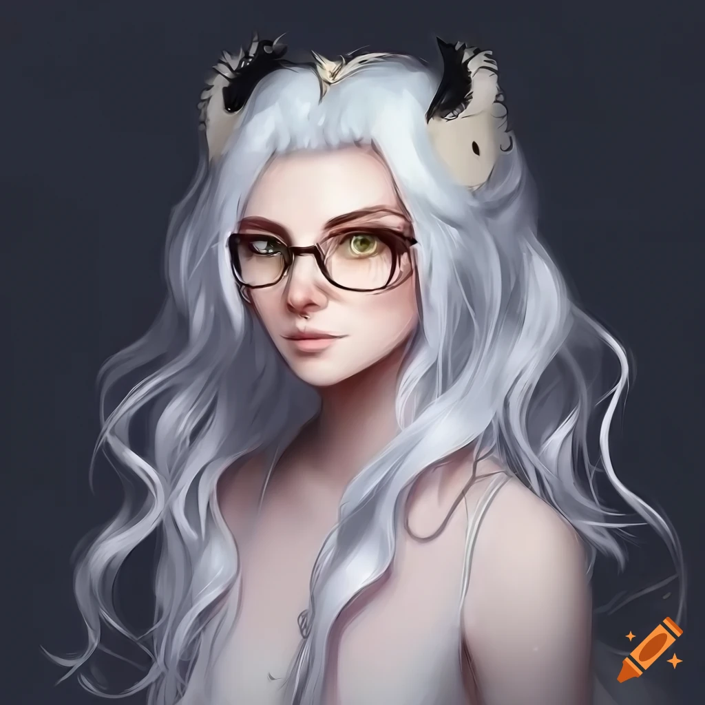 detailed portrait of an androgynous person with white hair and gold eyes
