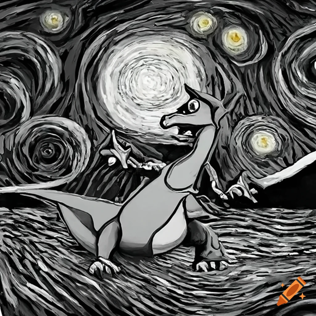 Charizard pokemon card in van gogh's starry night style on Craiyon Charizard pokemon card in van gogh's starry night style on Craiyon