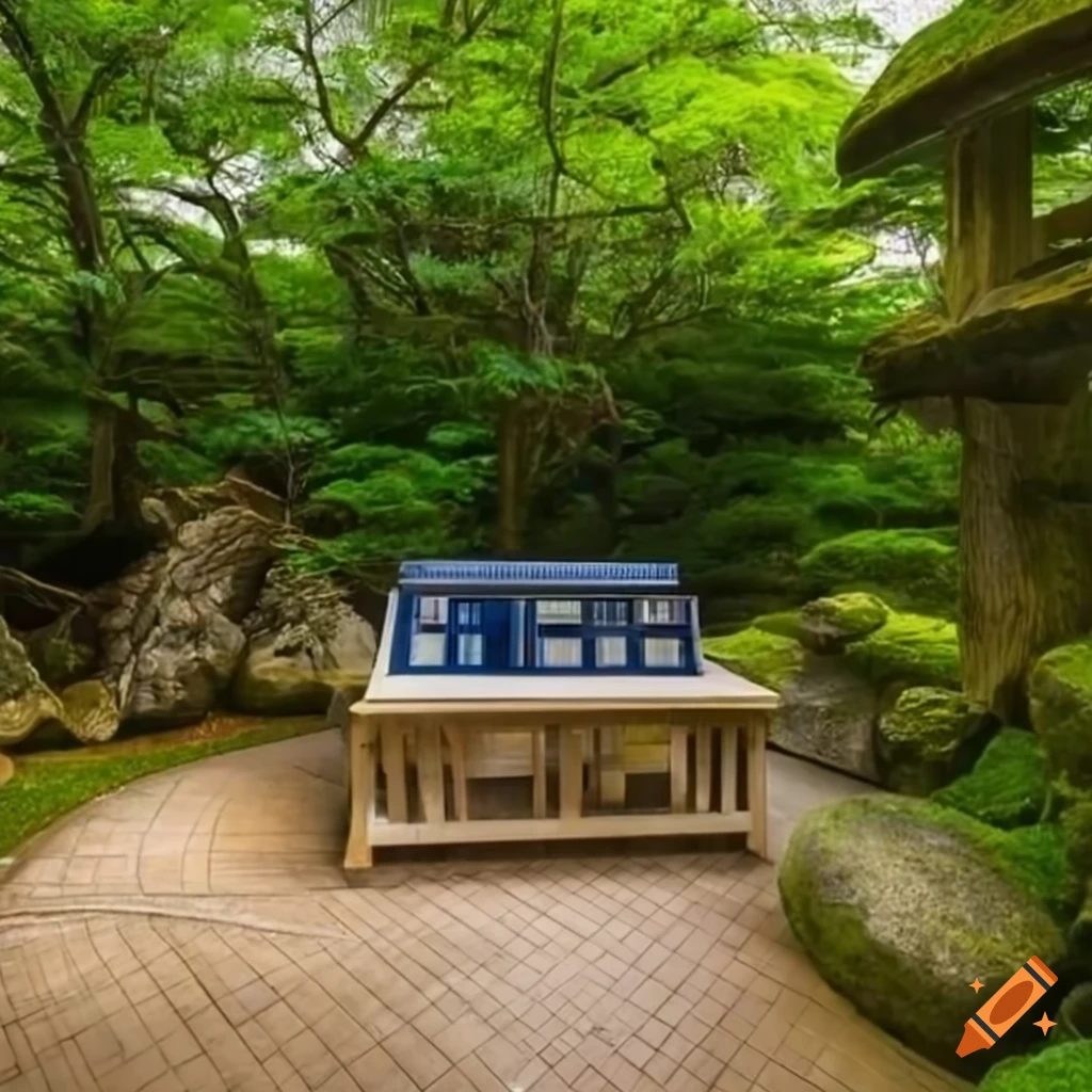 Serene bamboo forest and japanese garden with sunlight on Craiyon