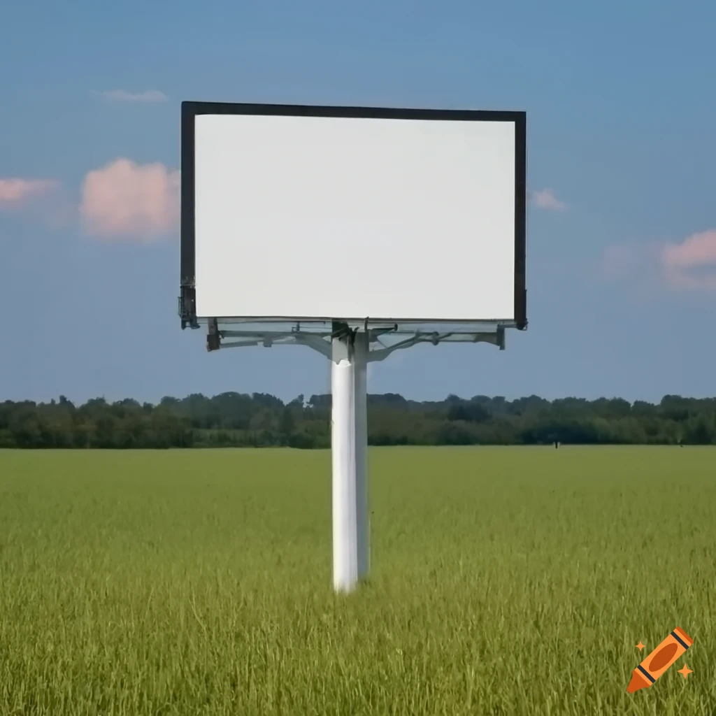 empty billboard in a field