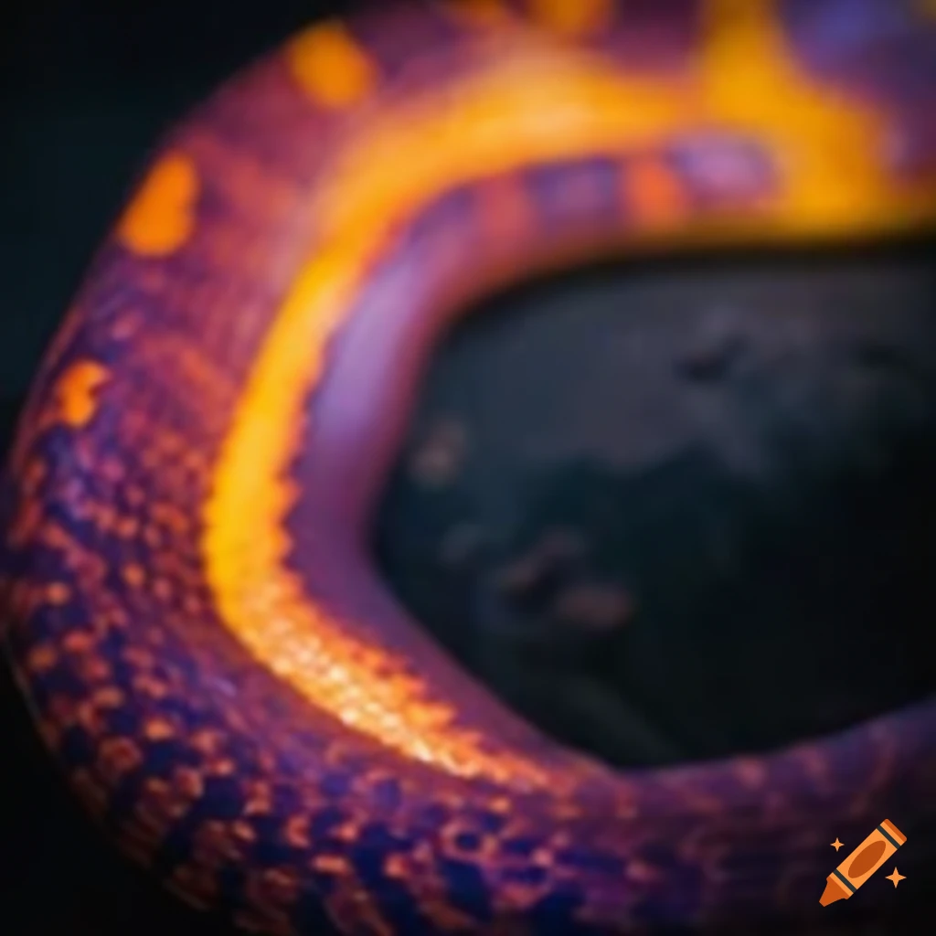 Purple python on fire on Craiyon
