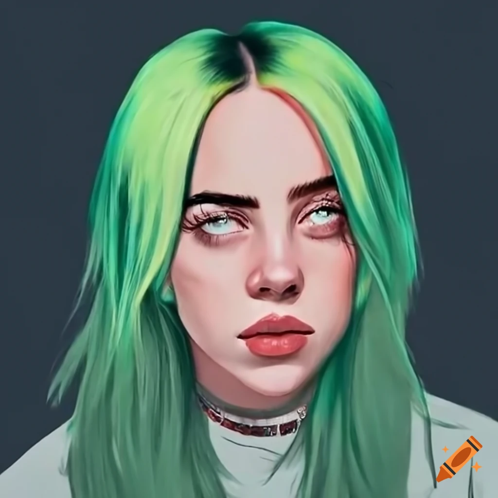 Picture of billie eilish with black hair