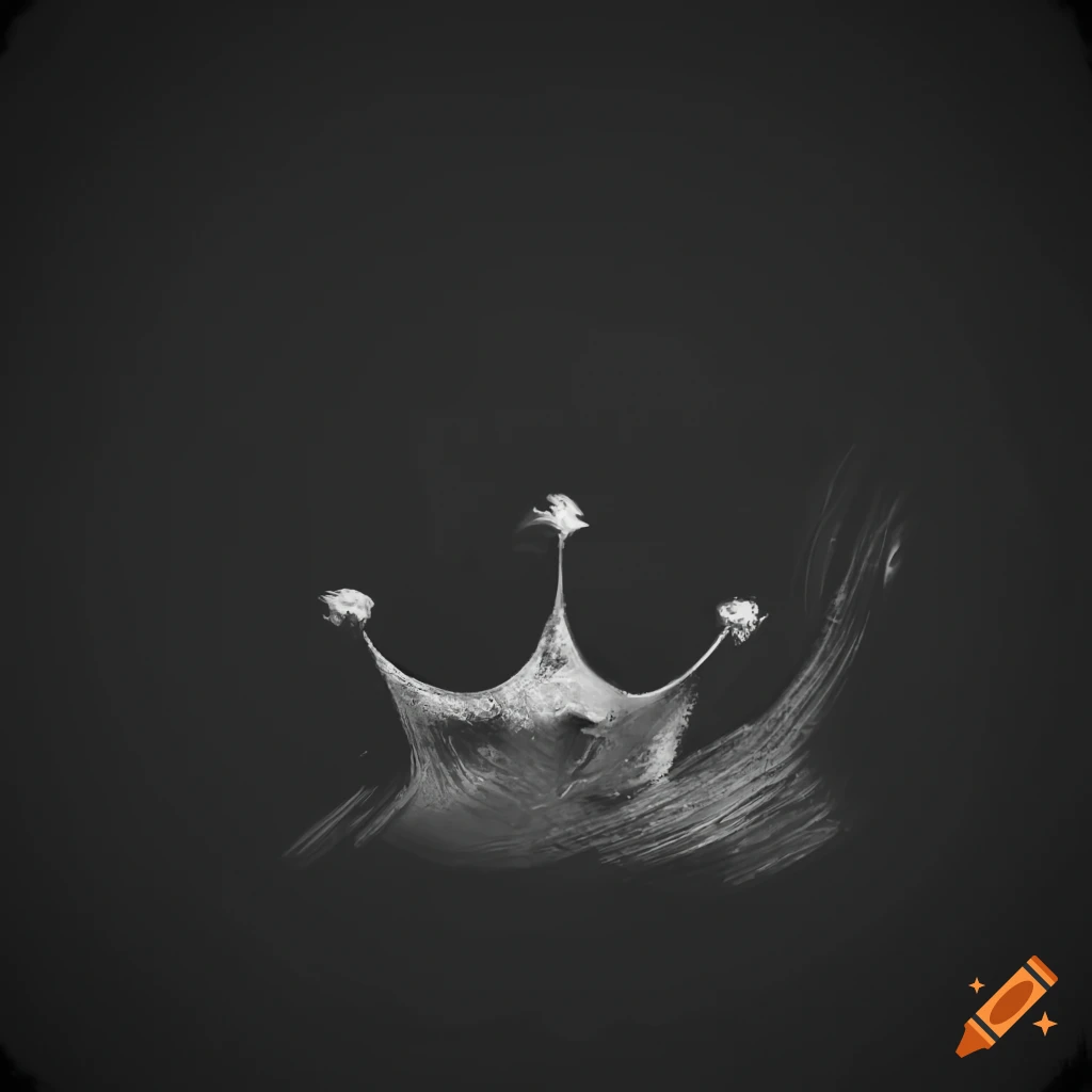 grainy black and white crown illustration