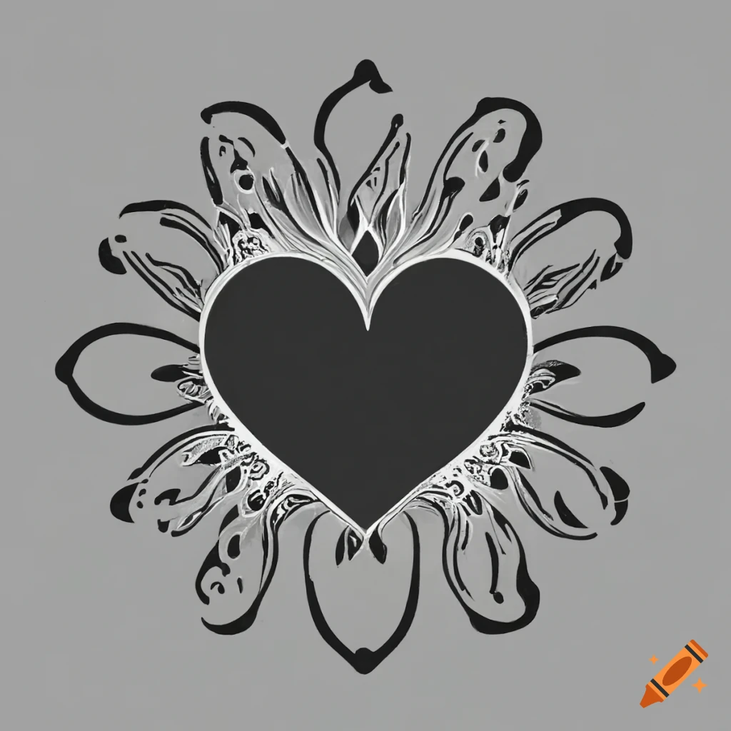 intricate heart tattoo design with symbolic meaning on Craiyon