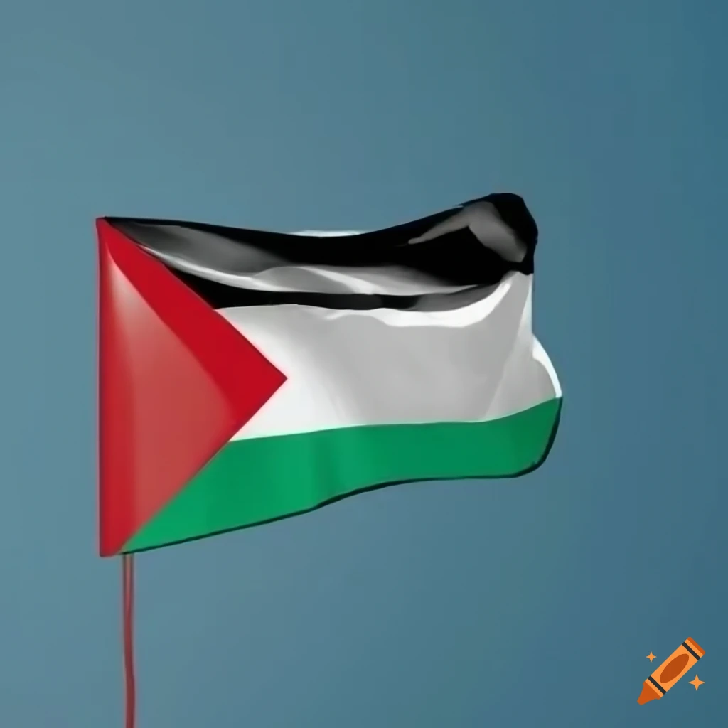 Palestine flag with a beautiful sky on Craiyon