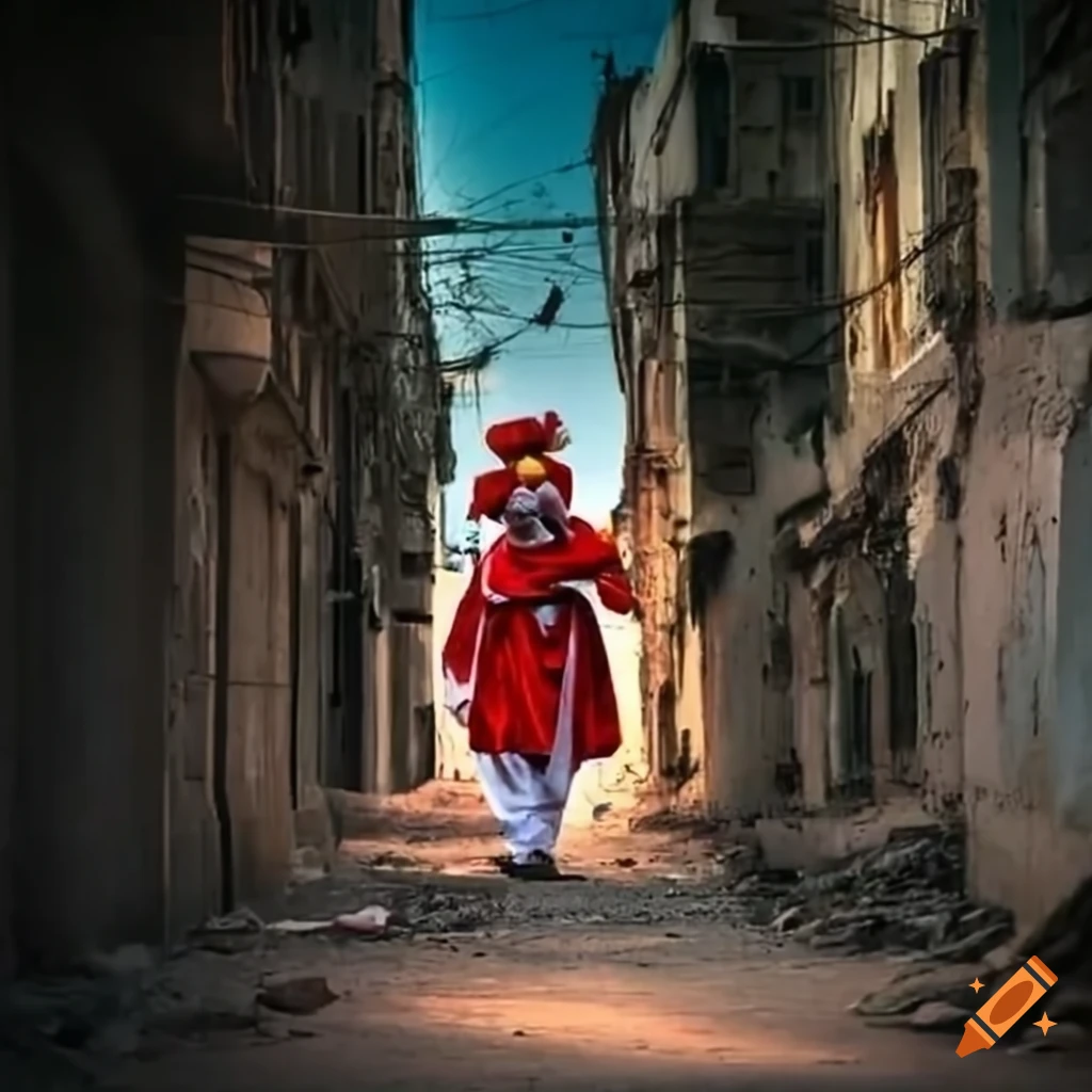 image of a lonely clown in Gaza
